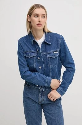 Calvin Klein Jeans kurtka jeansowa damska kolor granatowy przejściowa J20J224043