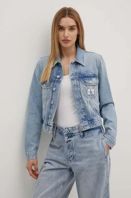Calvin Klein Jeans kurtka jeansowa damska kolor niebieski przejściowa J20J223669