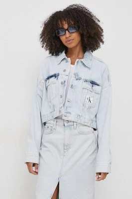 Calvin Klein Jeans kurtka jeansowa damska kolor niebieski przejściowa oversize