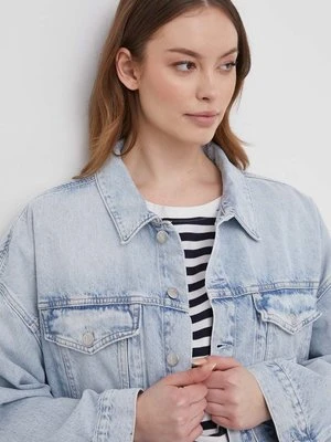 Zdjęcie produktu Calvin Klein Jeans kurtka jeansowa damska kolor niebieski przejściowa oversize