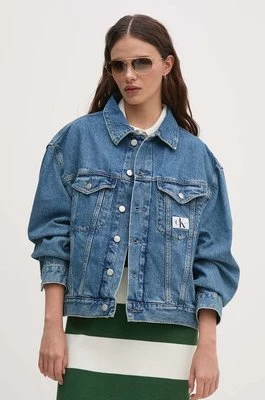 Calvin Klein Jeans kurtka jeansowa damska kolor niebieski przejściowa oversize J20J223672