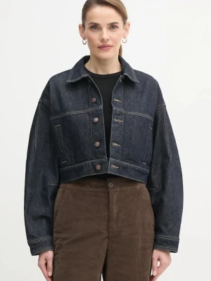 Calvin Klein Jeans kurtka jeansowa kolor granatowy przejściowa oversize LV047D700G