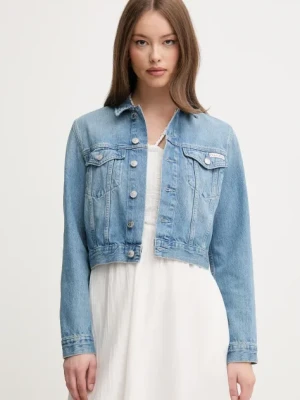Calvin Klein Jeans kurtka jeansowa kolor niebieski przejściowa J20J225184