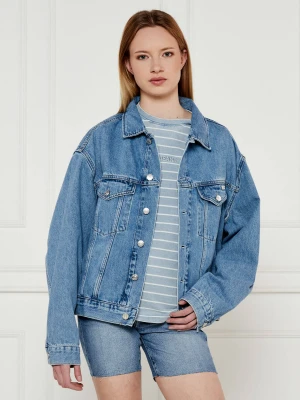 Calvin Klein Jeans Kurtka jeansowa | Loose fit niebieski