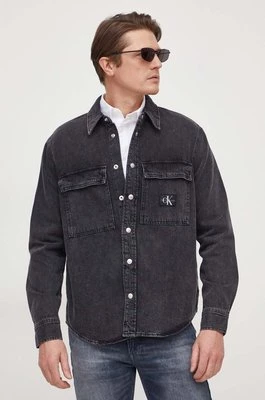 Calvin Klein Jeans kurtka jeansowa męska kolor czarny przejściowa