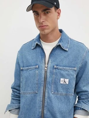 Calvin Klein Jeans kurtka jeansowa męska kolor niebieski przejściowa J30J325766