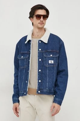 Calvin Klein Jeans kurtka jeansowa męska kolor niebieski przejściowa oversize