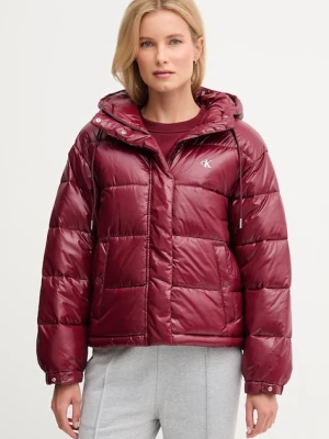 Calvin Klein Jeans kurtka kolor bordowy przejściowa LV047D505G