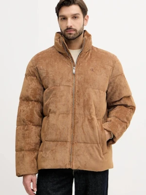 Calvin Klein Jeans kurtka kolor brązowy zimowa LV04RD501G
