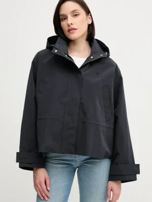 Calvin Klein Jeans kurtka kolor czarny przejściowa oversize LV047AB502