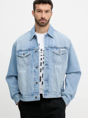 Calvin Klein Jeans kurtka kolor niebieski przejściowa LV04RB794G