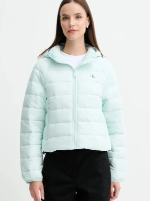 Calvin Klein Jeans kurtka kolor turkusowy przejściowa LV047C510G