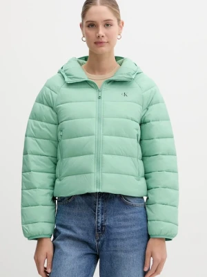 Calvin Klein Jeans kurtka kolor zielony przejściowa LV047C510G