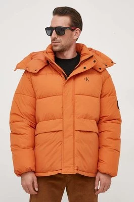 Calvin Klein Jeans kurtka męska kolor pomarańczowy zimowaCHEAPER