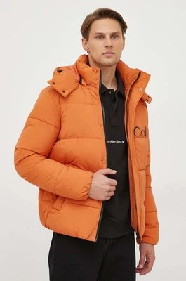 Calvin Klein Jeans kurtka męska kolor pomarańczowy zimowa