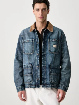 Calvin Klein Jeans kurtka przejściowa męska jeansowa niebieski
