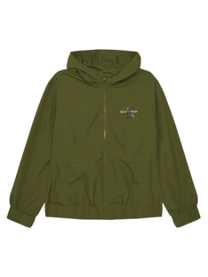 Calvin Klein Jeans Kurtka przejściowa Monologo Essential IB0IB02639 Zielony Regular Fit