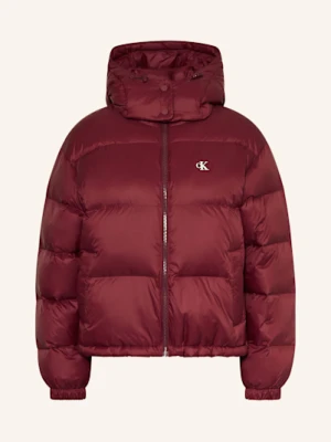 Calvin Klein Jeans Kurtka Puchowa Essential Z Odpinanym Kapturem rot