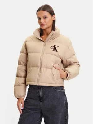 Calvin Klein Jeans Kurtka puchowa Graphic Logo LV047D503G Beżowy Regular Fit