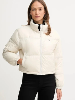 Calvin Klein Jeans kurtka puchowa kolor beżowy zimowa LV047D510G