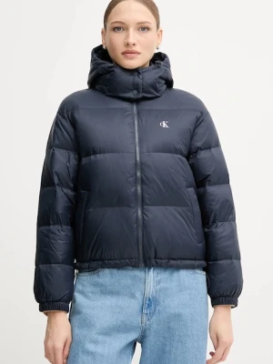 Calvin Klein Jeans kurtka puchowa kolor granatowy zimowa oversize LV047D501G