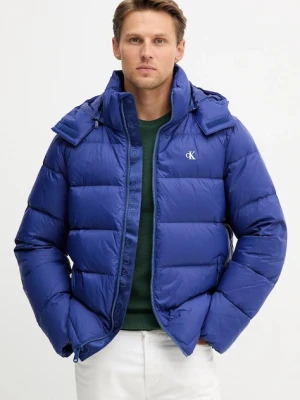 Calvin Klein Jeans kurtka puchowa kolor niebieski zimowa LV04RC518G