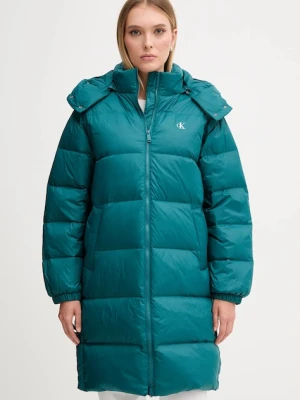Calvin Klein Jeans kurtka puchowa kolor turkusowy zimowa LV047D502G