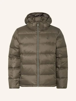 Calvin Klein Jeans Kurtka Puchowa Z Odpinanym Kapturem braun