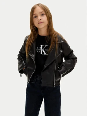 Calvin Klein Jeans Kurtka z imitacji skóry IG0IG02982 M Czarny Regular Fit