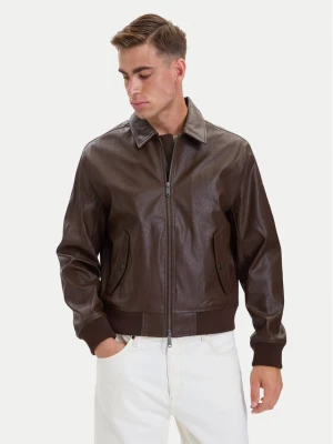 Calvin Klein Jeans Kurtka z imitacji skóry LV04RH413G Brązowy Regular Fit