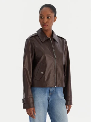 Calvin Klein Jeans Kurtka z imitacji skóry Moto LV047E501G Brązowy Regular Fit