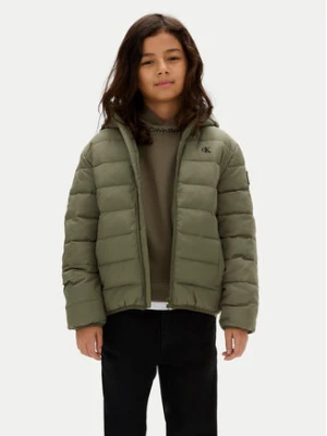 Calvin Klein Jeans Kurtka zimowa Inst Logo IB0IB02174 M Zielony Regular Fit