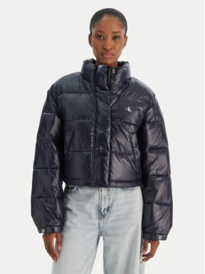 Calvin Klein Jeans Kurtka zimowa Shine Crop LV047D504G Granatowy Regular Fit