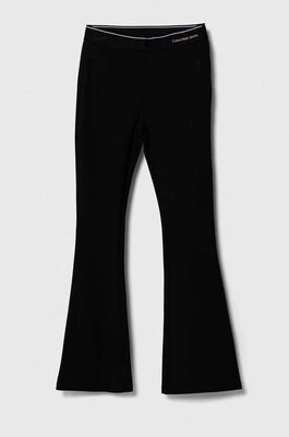 Calvin Klein Jeans legginsy dziecięce kolor czarny gładkie