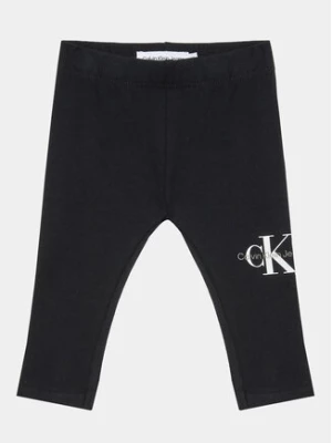 Calvin Klein Jeans Legginsy Monogram IN0IN00081 Czarny Slim Fit