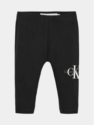 Calvin Klein Jeans Legginsy Monogram IN0IN00081 Czarny Slim Fit