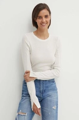 Calvin Klein Jeans longsleeve bawełniany kolor beżowy J20J224335