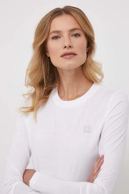 Calvin Klein Jeans longsleeve bawełniany kolor biały