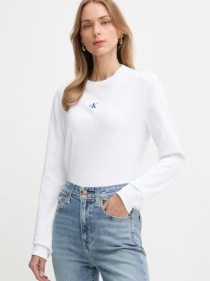 Calvin Klein Jeans longsleeve bawełniany kolor biały LV047D223G
