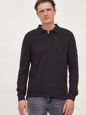 Calvin Klein Jeans longsleeve bawełniany kolor czarny gładki