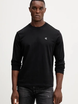 Calvin Klein Jeans longsleeve bawełniany kolor czarny gładki LV04RD247G