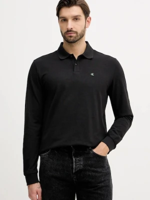 Calvin Klein Jeans longsleeve bawełniany kolor czarny gładki LV04RE201G
