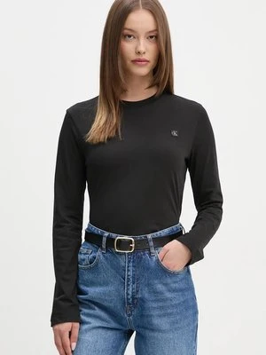 Calvin Klein Jeans longsleeve bawełniany kolor czarny J20J224549