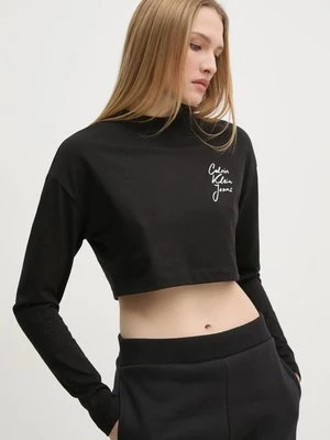 Calvin Klein Jeans longsleeve bawełniany kolor czarny J20J224991