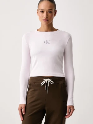 Calvin Klein Jeans longsleeve damski bawełniany z elastanem różowy