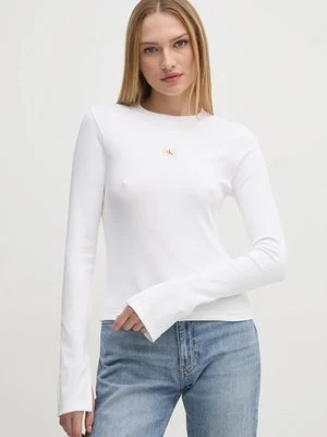 Zdjęcie produktu Calvin Klein Jeans longsleeve damski kolor biały J20J224760