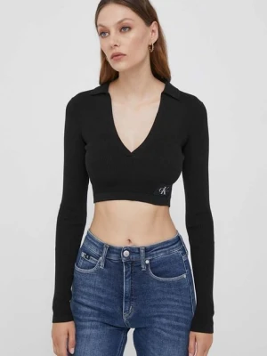 Zdjęcie produktu Calvin Klein Jeans longsleeve damski kolor czarny