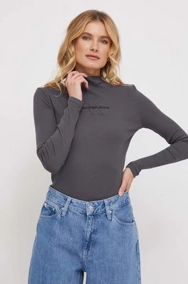 Calvin Klein Jeans longsleeve damski kolor szary