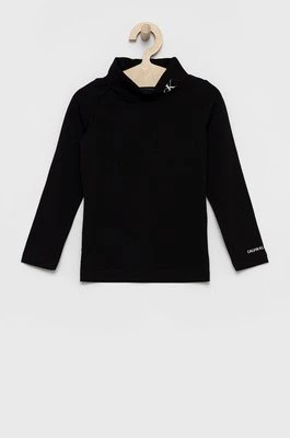 Calvin Klein Jeans Longsleeve dziecięcy IG0IG01164.4890 kolor czarny z golfem