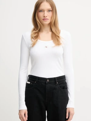 Calvin Klein Jeans longsleeve kolor biały LV047D218G